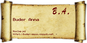 Buder Anna névjegykártya